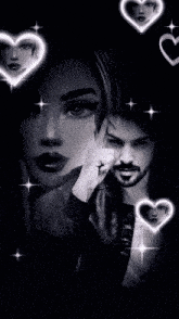 a black and white photo of a man and a woman with the name azoo okee on the bottom right