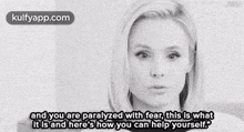 a black and white photo of a woman with a quote on it .