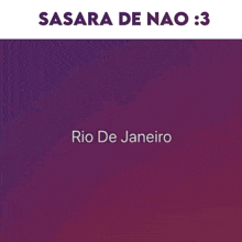 sasara de nao rio de janeiro is written above a picture of a person