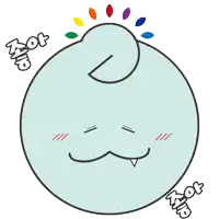 a cartoon drawing of a circle with a face and a rainbow behind it that says ' zot '