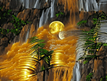 Golden Waterfall GIF