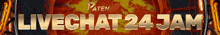 a sign that says livechat 24 jam with a red background