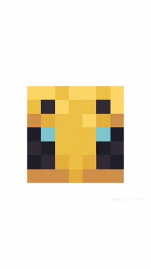 a pixel art drawing of a bee 's face