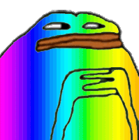 Rainbow Hmm Sticker - Rainbow Hmm Pepe Stickers