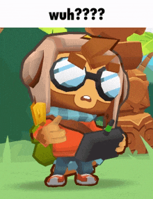 a cartoon character with a beard and glasses is holding a remote control and giving a thumbs up