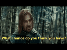 Boromir What Chance Do You Think You Have GIF - Boromir What Chance Do You Think You Have What Chance Boromir GIFs