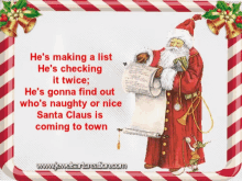 Santa Claus Is Coming To Town Making A List GIF - Santa Claus Is Coming To Town Making A List Christmas Songs GIFs