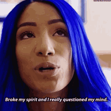 Sasha Banks Broke My Spirit GIF - Sasha Banks Broke My Spirit I Really Questioned My Mind GIFs