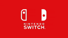 a nintendo switch with a red screen and a white logo on it