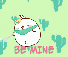 Be Mine Molang GIF - Be Mine Molang Be My Valentine GIFs