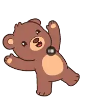 a cartoon brown teddy bear with a youtube icon on its chest
