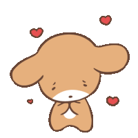 Puppy Brown Sticker - Puppy Brown Heart Stickers