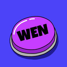 a cartoon illustration of a hand pressing a button with the letter v on it