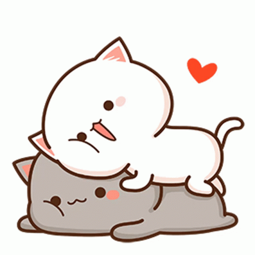 White Cat Grey Cat Cat Couple Sticker - White Cat Grey Cat Cat Couple Cat  Love - Discover & Share GIFs