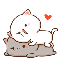 White Cat Grey Cat Cat Couple Sticker - White Cat Grey Cat Cat Couple Cat Love Stickers