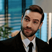 a man with a beard in a suit and tie