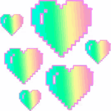 hearts love holographic multicolor