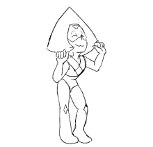 a black and white drawing of a cartoon character flexing her muscles while standing .