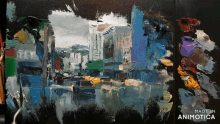 a painting with the words made in animotica on it