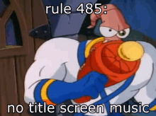 earthworm jim 485 no title screen music rule485