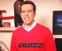 Ed Helms The Office GIF - Ed Helms The Office I Ate A Seahorse GIFs
