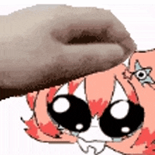 a cartoon character with a donut on her head .