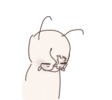 a drawing of a person with a leaf on their nose