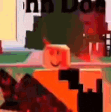 a cartoon character is standing in front of a sign that says ' no dog ' .