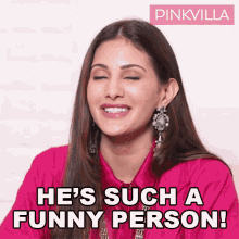 Hes Such A Funny Person Amyra Dastur GIF - Hes Such A Funny Person Amyra Dastur Pinkvilla GIFs