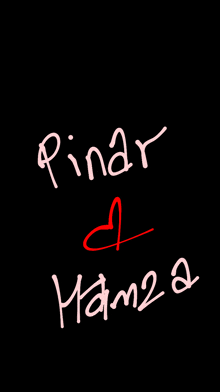 a black background with a red heart and the words pinar mama