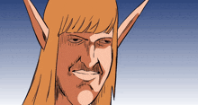 a cartoon drawing of a man with long hair and a mustache