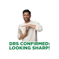 a sticker of a man with the words drs confirmed looking sharp