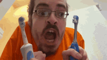 Brushing Teeth Ricky Berwick GIF - Brushing Teeth Ricky Berwick Toothbrush GIFs