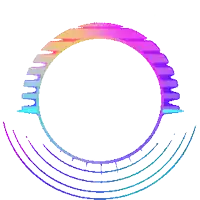 a purple and blue circle with a white center