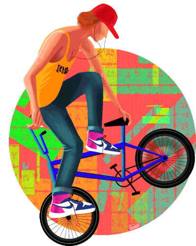 Boy Cycle Sticker - Boy Cycle Bike Ride Stickers