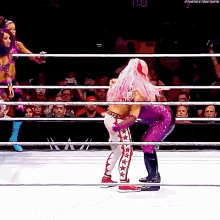 Sasha Banks Natalya GIF - Sasha Banks Natalya Hart Attack GIFs