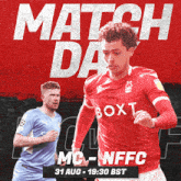 a poster for a soccer match between mc-nffc and boxt
