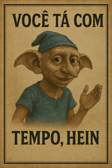 a poster with a picture of a gnome and the words tempo hein on it