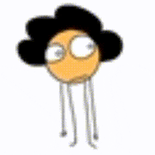 a cartoon drawing of a person with a cloudy head