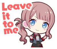a girl with a ponytail is holding a wand and the words leave it to me are above her