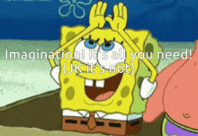 Spongebob Rainbow GIF - Spongebob Rainbow Imagination Is All You Need GIFs
