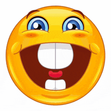 a yellow smiley face with a big smile and a big mouth