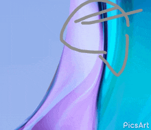 a drawing of a person 's face with the words picsart below