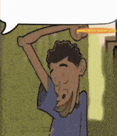 a cartoon of a man with a pencil in his hand