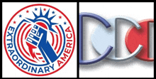 a logo for extraordinary america is next to a logo for cci
