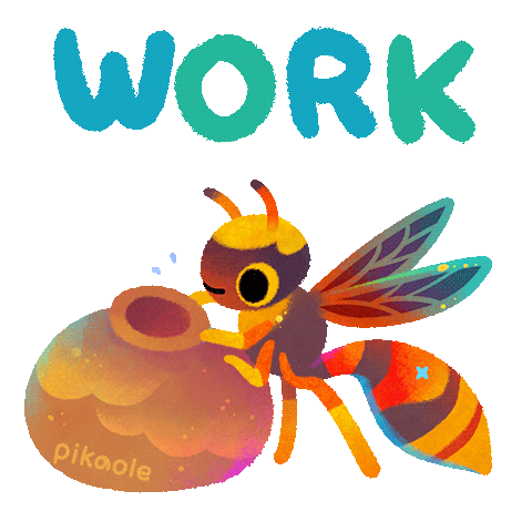 Work Pikaole Sticker - Work Pikaole There'S A Lot Of Work Stickers