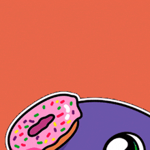 a cartoon character with a donut on its head
