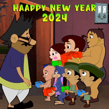 Haappy New Year 2024 Raju GIF - Haappy New Year 2024 Raju Jaggu GIFs
