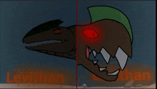 a drawing of a monster with the word levithan on the bottom right