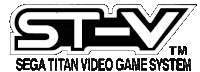 a logo for sega titan video game system is shown in black and white